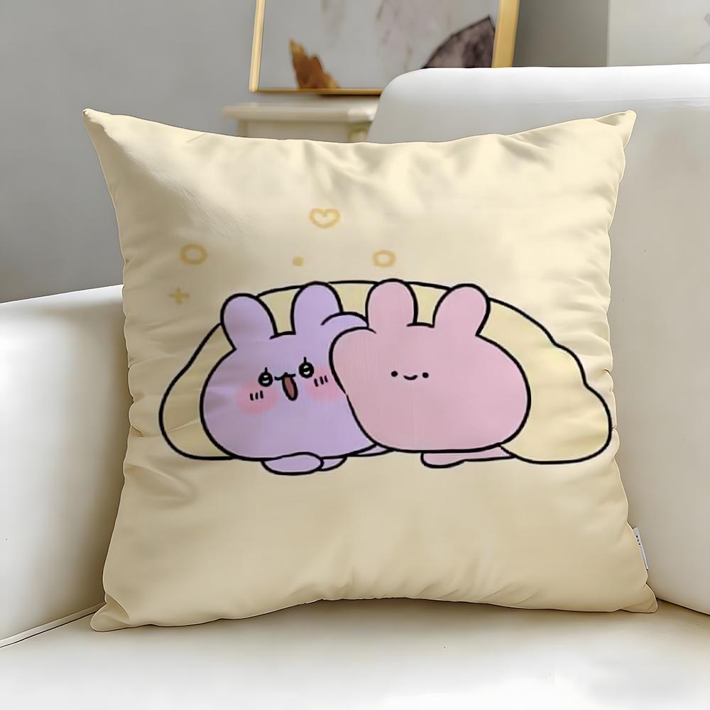 popular virtual character Asamimichan Cushion Cover Soft EasyWash Pillow Case Versatile for Couch Bed Travel and Office