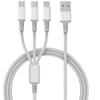 1,2 м / 3 в 1 USB-кабель для зарядки USB-кабель Для серии iPhone 14-8 Samsung Huawei Xiaomi Многопортовый Несколько