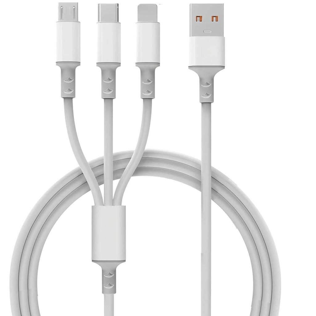 1,2 м / 3 в 1 USB-кабель для зарядки USB-кабель Для серии iPhone 14-8 Samsung Huawei Xiaomi Многопортовый Несколько