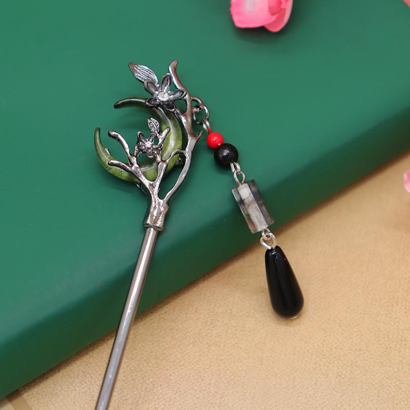 Hanfu Crescent Step Shake Hairpin Hair Accessories Hair Sticks For Buns Chinese Headwear Headdress Gift Alloy