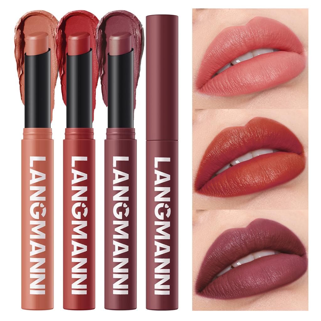 New Rotating Velvet Matte Lipstick Long Lasting Waterproof Lipstick Non-Stick Cup Lip Stain Tint Cosmetics Pencil Liner Makeup