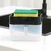 2 In 1 Sponge Holder Soap Dispenser Push-type Liquid Soap Box Pump Storage Box with Sponge Kitchen Tools