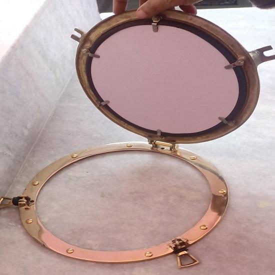 Латунный иллюминатор Зеркало в морском стиле Морской декор Морской декор Зеркало в латунном иллюминаторе Зеркало в корабельном иллюминаторе