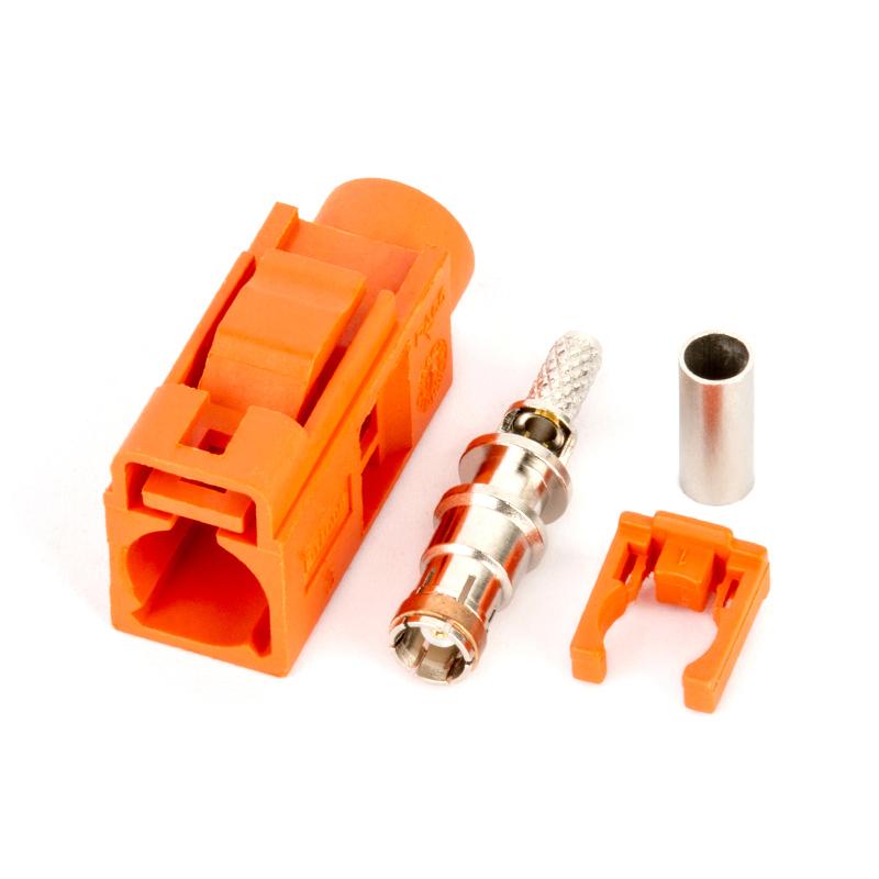 Fakra 50-3 Female Connector for RF Coaxial Cable, RAL 9001, Suitable for RG316 / RG174 / RG178, 1 Pack