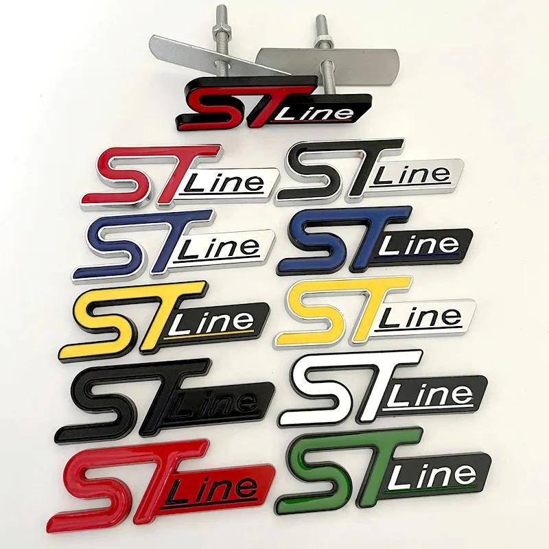 3D Metal Logo ST Line Badge Car Trunk Front Grill Emblem For Ford Focus MK4 PUMA Mondeo Kuga Fiesta ST Line Sticker Accessories