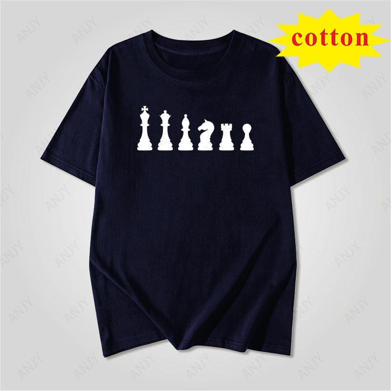 Fun Chess Chess Piece Printed Short Sleeve Tshirt Choose Your Chess Player Loose Tshirt