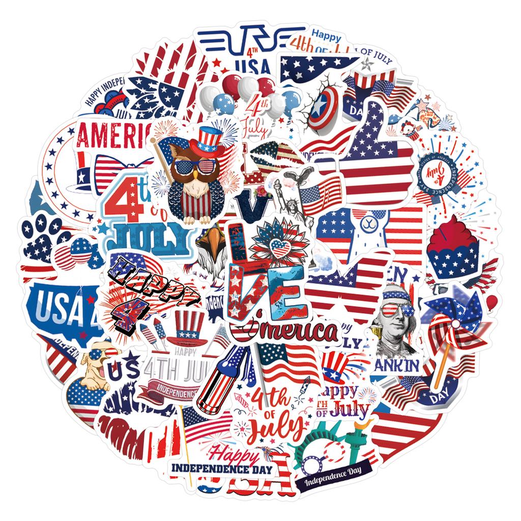 55 New Independence Day Graffiti Stickers Decorate Suitcase Water Cup Stickers
