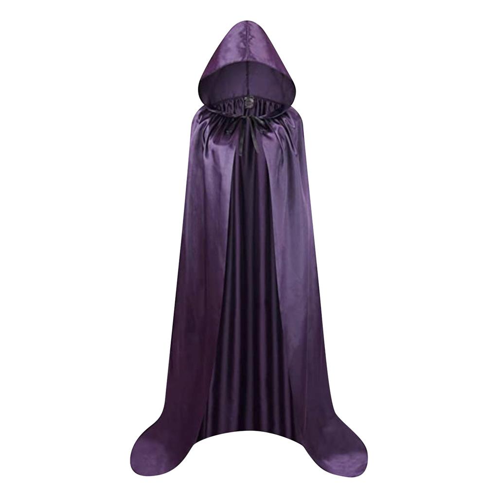 Halloween Cape Stand-up Tie Hood Death Cape Cloak Black Cape