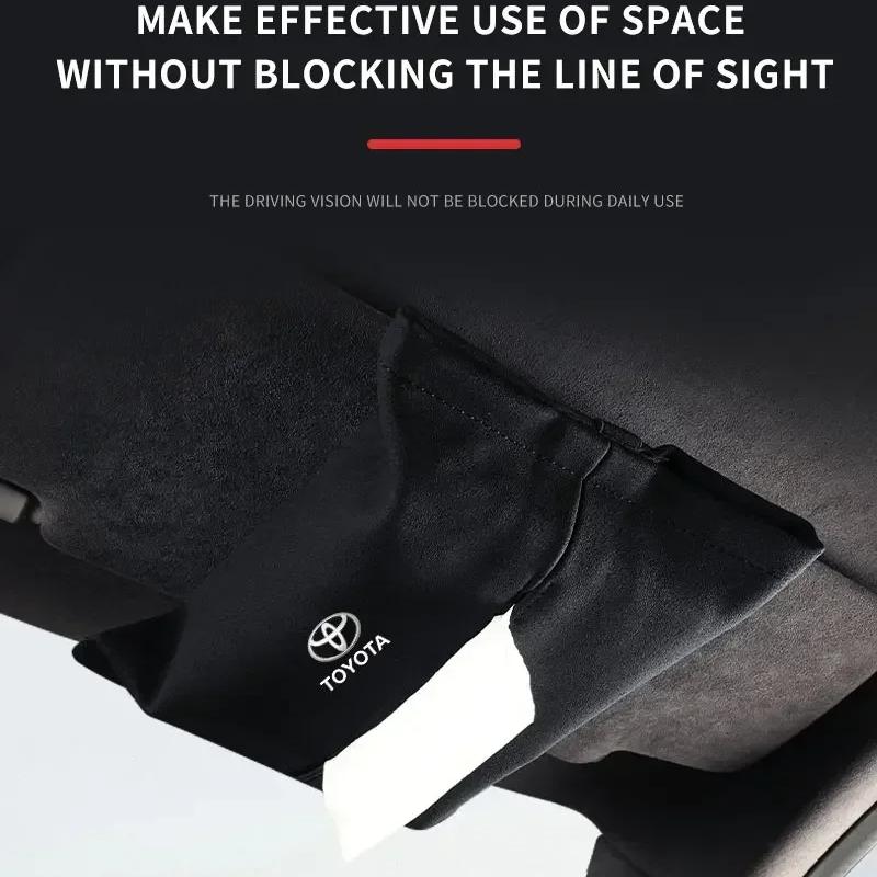 1Pcs Car Tissue Box Holder Sun Visor Seat Back Car Accessories for Toyota TRD GR Corolla Yaris Aygo Prius RAV4 Crown CHR Camry Auris