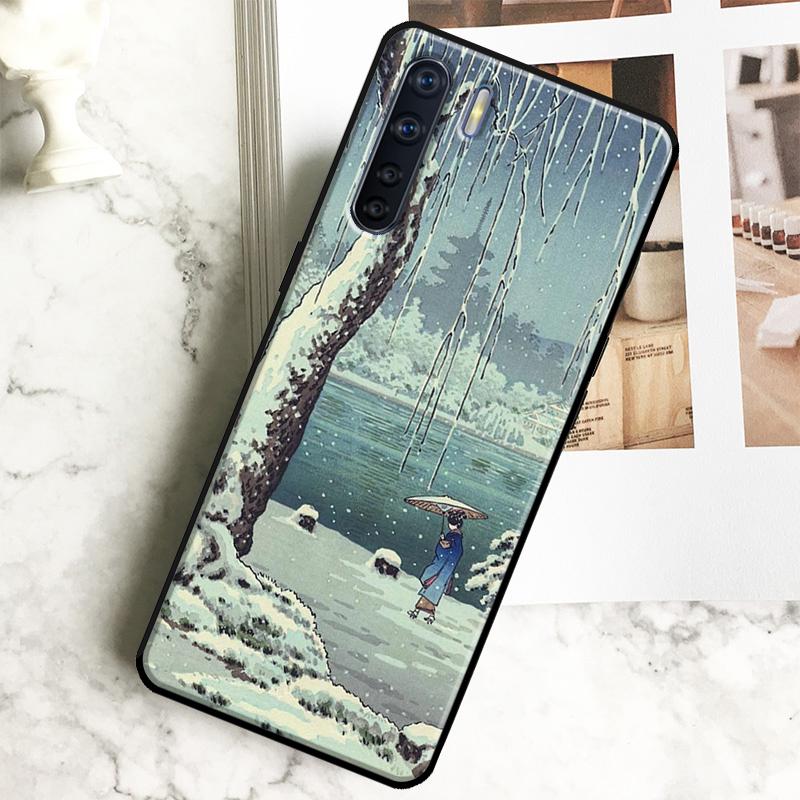 Ukiyo-e Japanese style Art Case For Oppo A96 A76 A16 A18 A38 A58 A78 A98 A15 A17 A77 A74 A94 A54 A57S A40 A60 A80 Cover