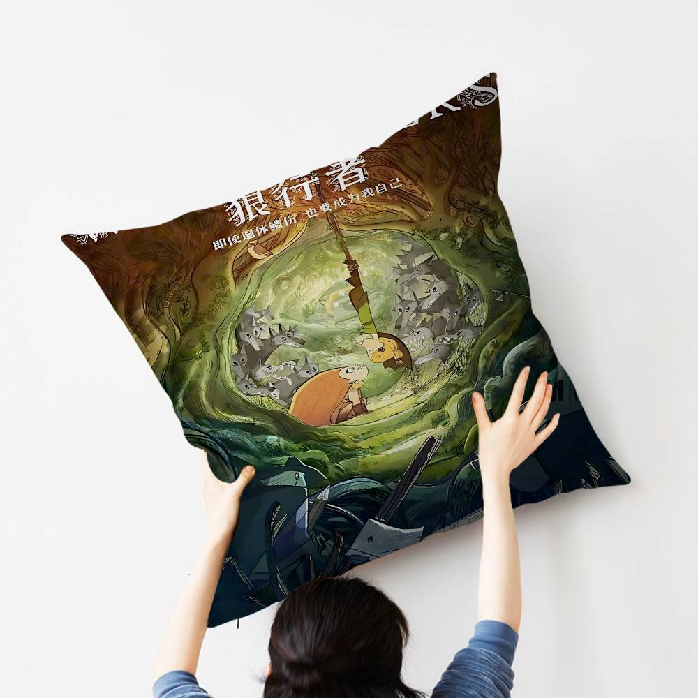Anime W-Wolfwalker Stitch Lucky Dragon pillow cover sofa cushion cover home room decoration children gift