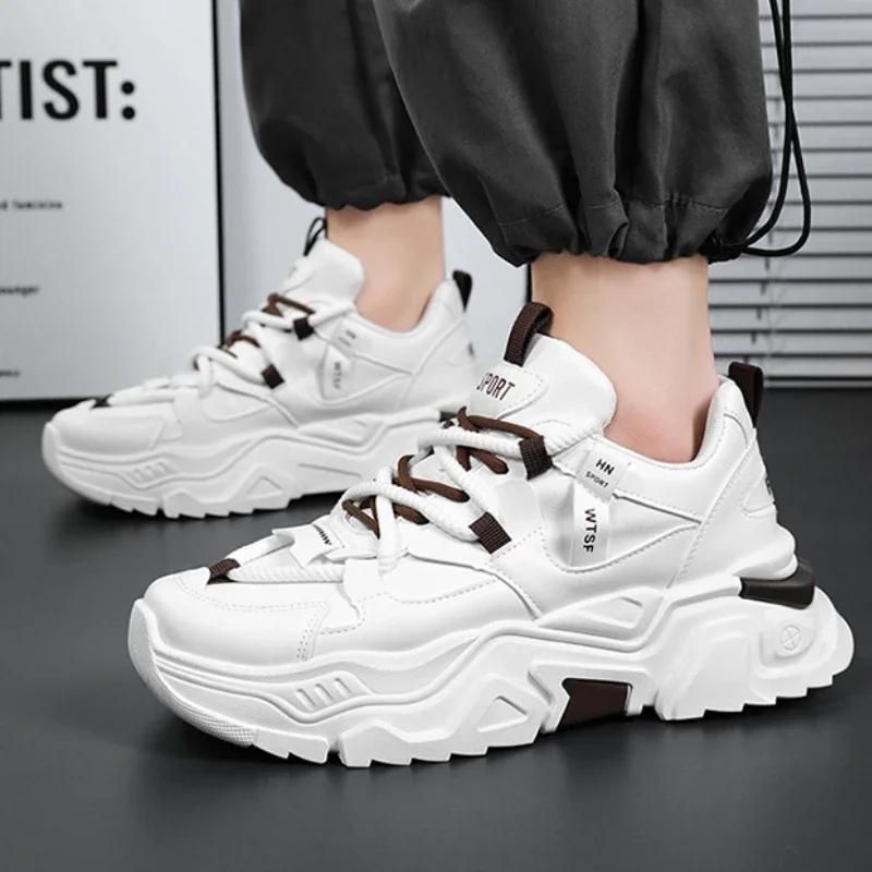 Качественные мужские кроссовки, удобная мужская повседневная обувь, износостойкие нескользящие мужские туфли на платформе, новые мужские туфли, увеличивающие рост