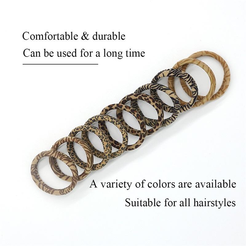 Leopard Print Towel Loop Hair Loop For Women, High Elasticity Ponytail, Rubber Band Hair Rope