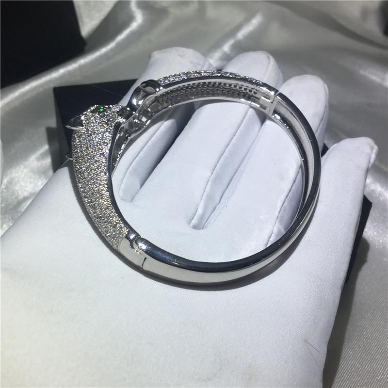 Леопардовый браслет Mirco Pave 400 шт., бриллиантовый циркониевый камень, белое золото, обручальный браслет для женщин, свадебные аксессуары