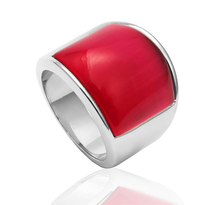 Ювелирное кольцо из нержавеющей стали с разноцветными драгоценными камнями, кольцо с черным агатом для мужчин и женщин, кольцо из титановой стали с разноцветными крупными драгоценными камнями