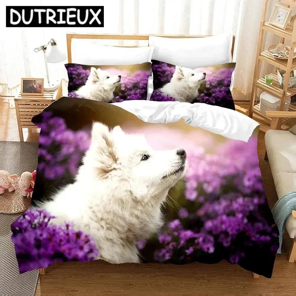 Luxury New 3D Print Samoyed Comfortable Duvet Quilt Cover Pillowcase Bedding Set Children Bedroom Decoration Home Textile