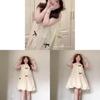 French Sweet Bowknot Sleeveless Dress With Knit Fabric For Summer Casual Wear
