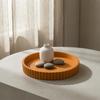 Круглый декоративный поднос для кофе, обеденного стола, столешницы, 3D-печатный сервировочный поднос с волнистым краем для фермерского дома, кухни, дома, гостиной