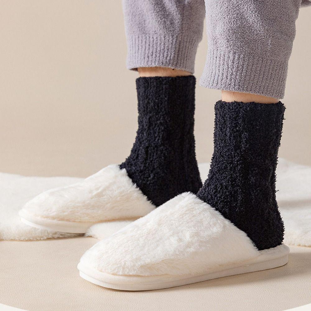 Утолщенные дышащие удобные теплые носки средней длины Harajuku Hosiery Coral Velvet Man Socks