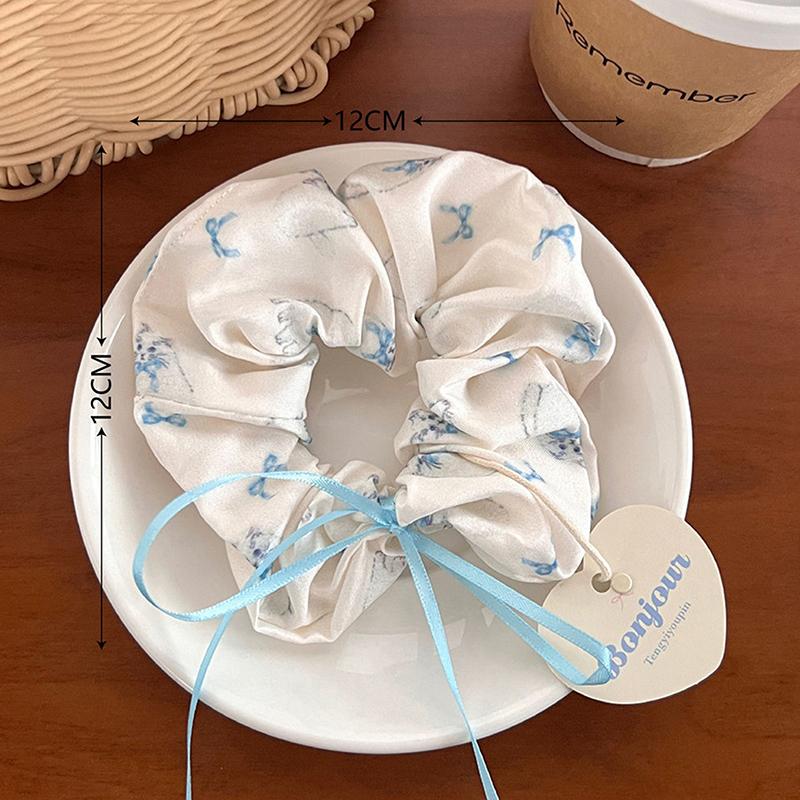 1Pc Girl Head Rope Bow Lace Hair Tie Large Intestine Hair Ring Women Scrunchies Korean Style Headwear Hair Rope
