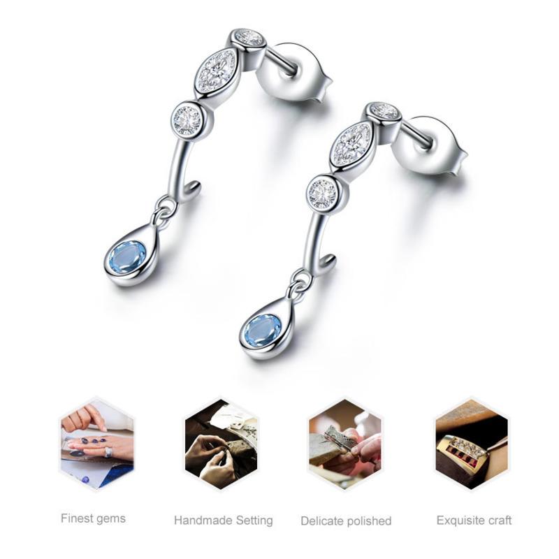 Gica Gema Новые ювелирные изделия из стерлингового серебра S925, длинные стильные простые классические серьги-капли для женщин, изысканные ювелирные изделия высокого качества, подарок на День святого Валентина