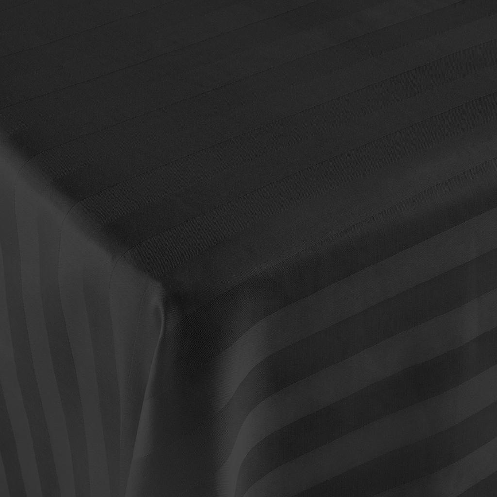 Cotton fitted sheet striped bamboo fiber 160x240 black