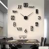 Creative Luminous, Simple and Silent Wall Clock, Three-dimensional Decorative Clock, Acrylic Digital Clock, Mirror Wall Sticker Clock