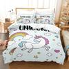 Fairy Tale Bedding Set Unicorn Butterfly Soft Comfortable Duvet Cover King Queen Double Single Size Kids Boys Girls Birthday Gif
