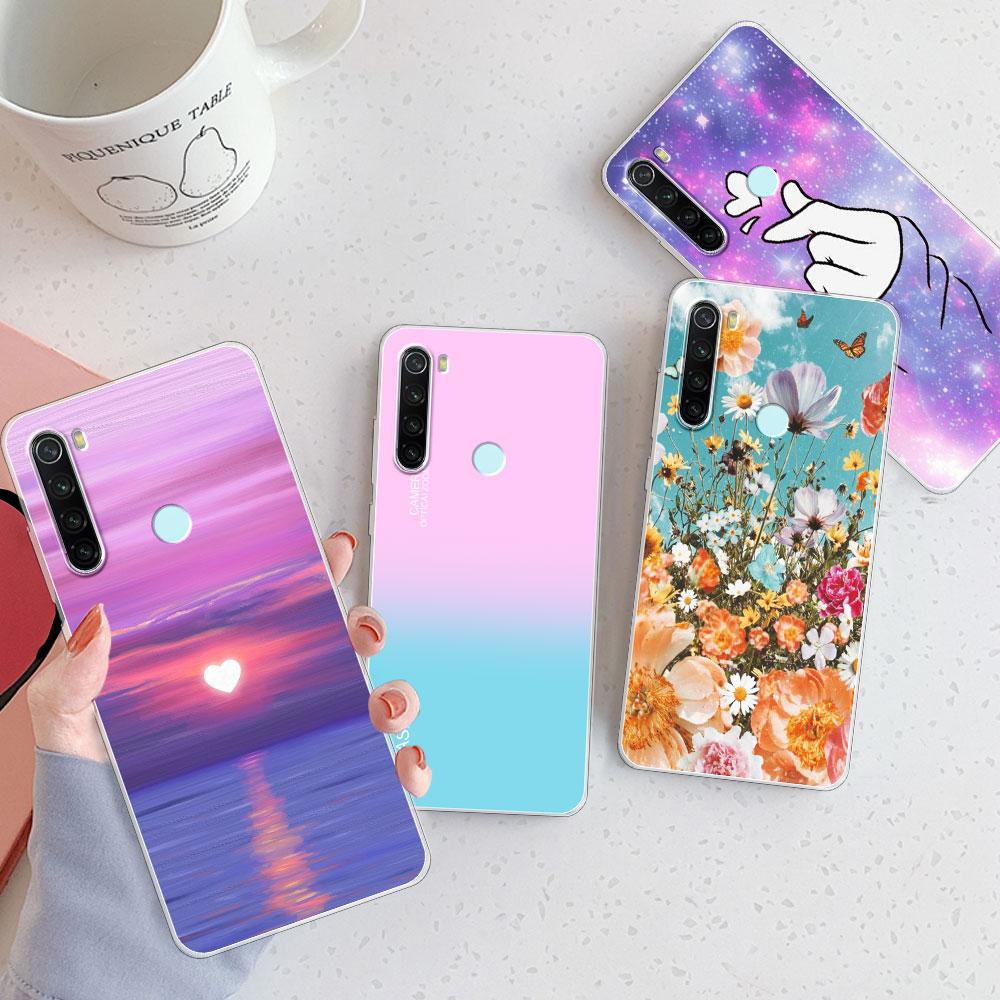 Чехол для Redmi Note 8 Pro Задняя крышка для Note 8T Девочки Новая мода Прозрачный чехол для телефона Мягкий силиконовый чехол для Xiaomi Redmi Note 8 Coque