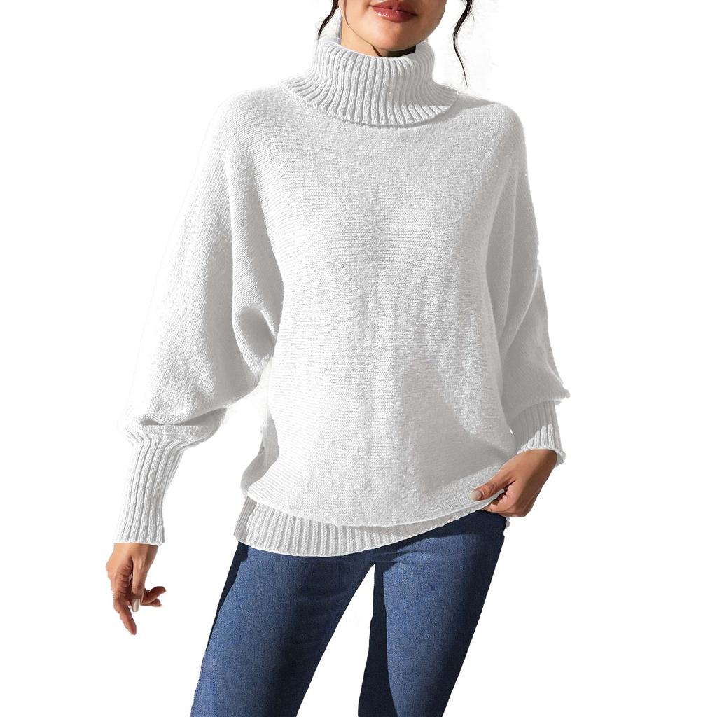 Women's Casual, Fashionable, Comfortable, Solid Color, Minimalist Top, High Collar, Turtleneck Sweatermin