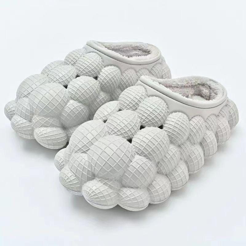 Трансграничные Нескользящие Теплые Хлопковые Тапочки Личи - Водонепроницаемый Дизайн Виноград Арахис Пузырь