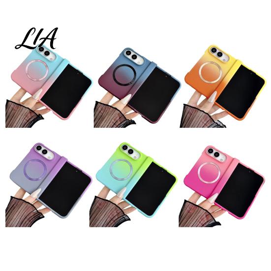 Magnetic Ring Case for Fast Charging iPhone, Gradient Skin-like Protective Cover with Built-in Shockproof Shell Hinge Guard And Protection iPhone18