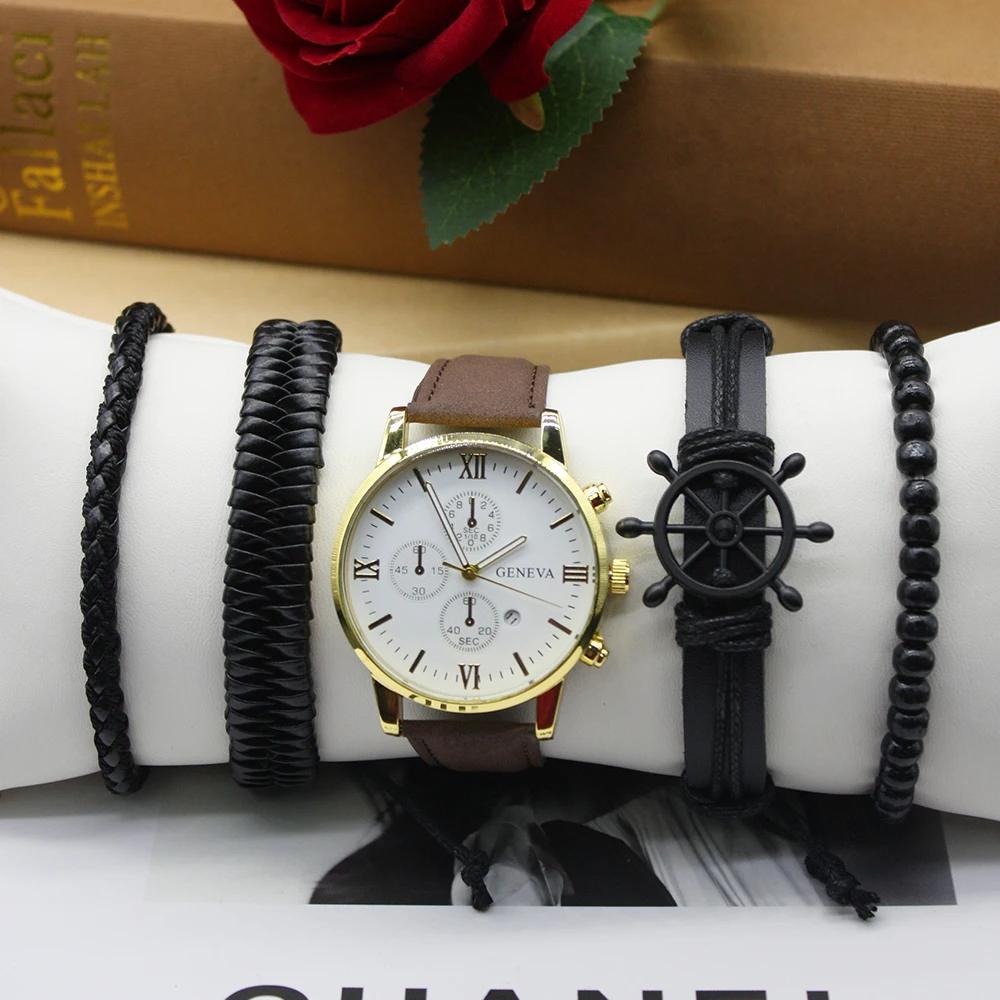 5 шт. Оригинальные классические часы-браслет с циферблатом, водонепроницаемый циферблат, минутная шкала, коробка в комплекте для занятий спортом, бега на открытом воздухе