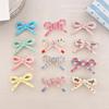 Korean Print Bow Hair Clip Clamp Children Simple Bowknot Barrettes Hairpins For Girls Side Clip Baby Cute Hair Acccessories