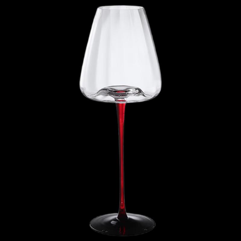 Ensushou H28 Striped Red Stem Red Wine Glasses