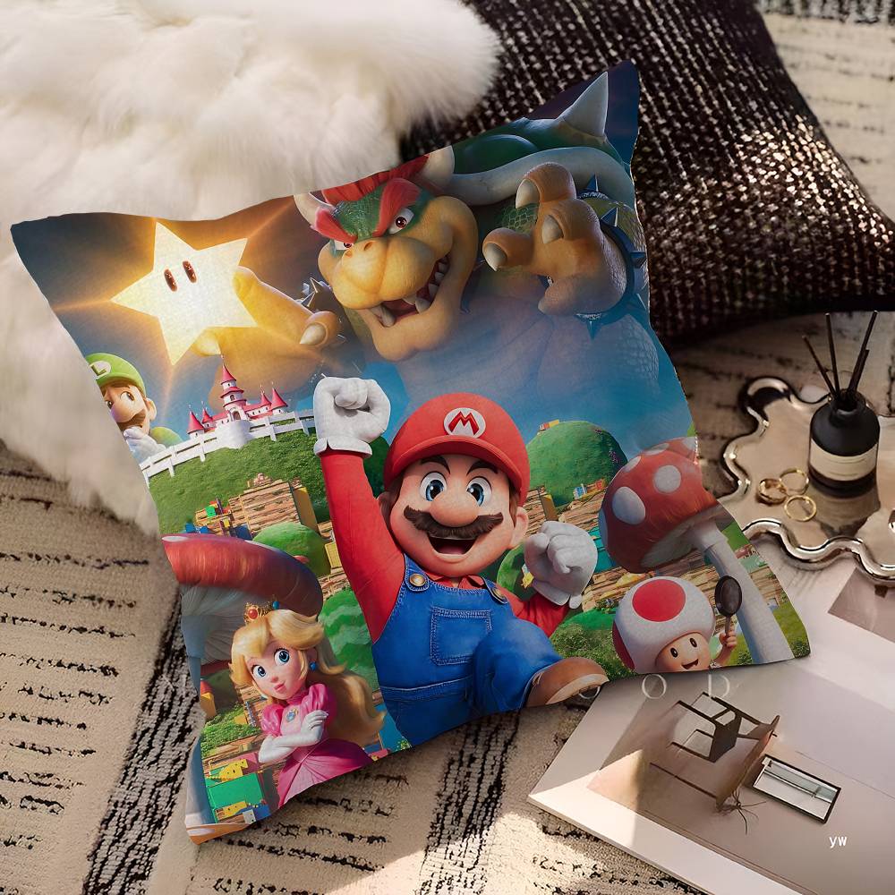 Cartoon Super M-Marios Cute Pillow Cushion Cover Pillowcase Living Room Sofa Home Decor Customized