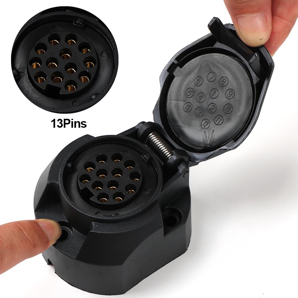 7/13 Pin Euro Trailer Socket Car Accessories Caravans 13 Pole Tow Bar Towing Socket Plug 12V Electrical Connector Adapter
