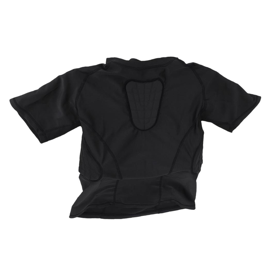 Подростковая компрессионная рубашка с мягкой защитой, с коротким рукавом, защитная рубашка, защита ребер и груди, футбольная рубашка, защита