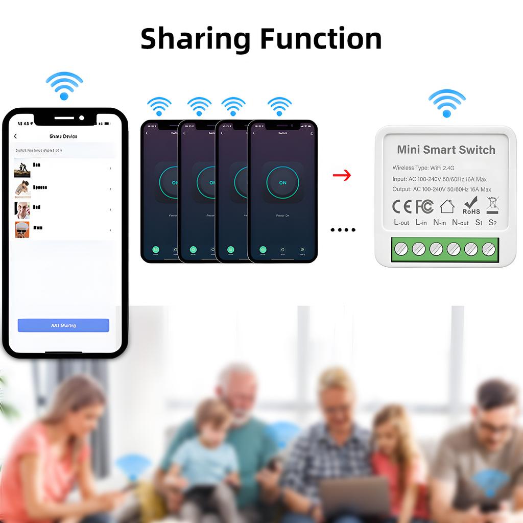 WiFi Smart Light 16A DIY Автоматический выключатель с таймером 1 группа 2-стороннее управление Tuya Wireless