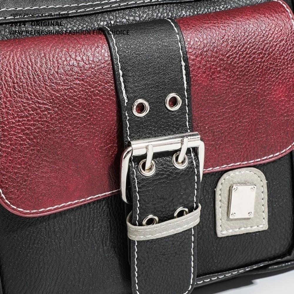Vintage PU Leather Crossbody Bag Large Capacity Messenger Bag Y2K Tote Bag Traveling