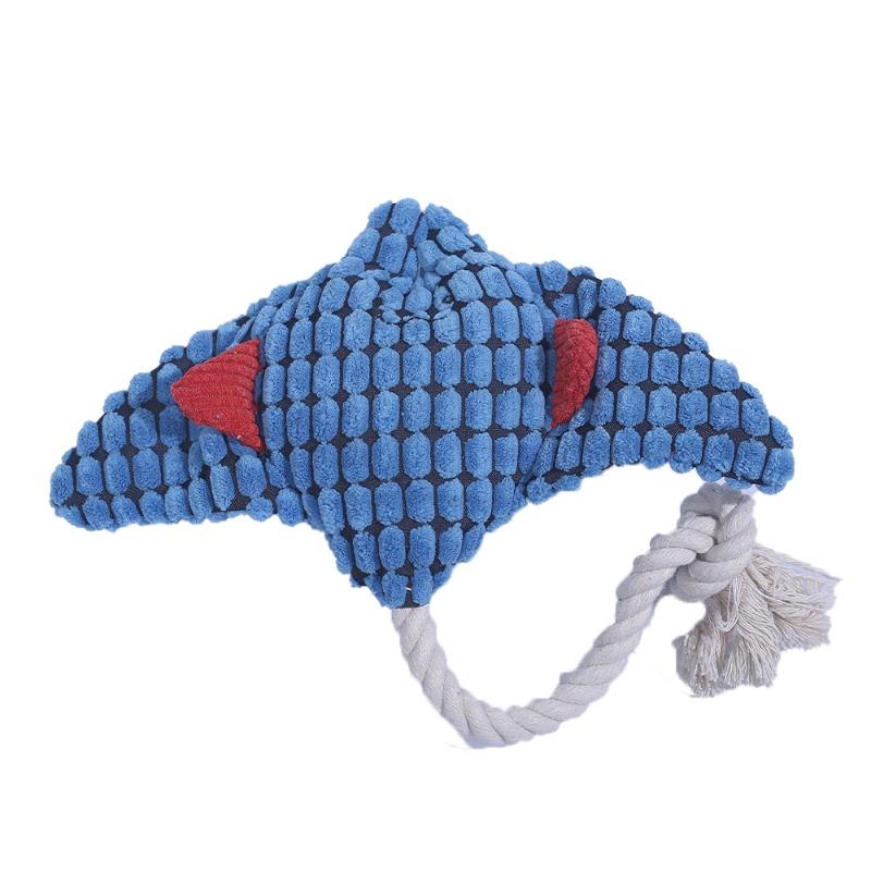 Игрушки для собак Плюшевая игрушка Манта Скат Голосовые игрушки для укуса собаки Прочные игрушки для прорезывания зубов для собак