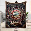 Bayern Munich Soccer Poster Personalized Name Blanket Throw Customizable Blanket Ultra-Soft Throw For Nap Chair Sofa Office Chair