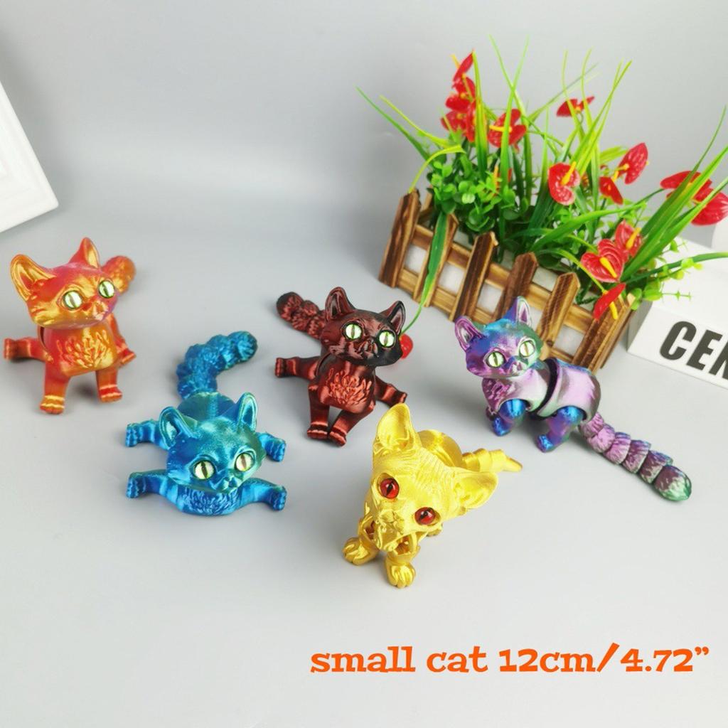 3D Printed Small Cat Articulated Creative Toy Decorative Model For Adult And Kids