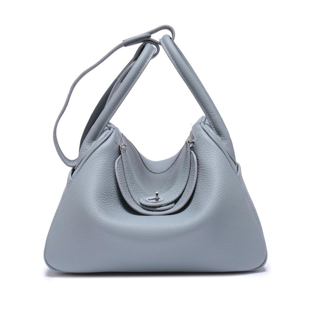 Сумка Lindy с серебряной пряжкой: Натуральная кожа с рисунком личи - женская сумка-доктор через плечо и через плечо