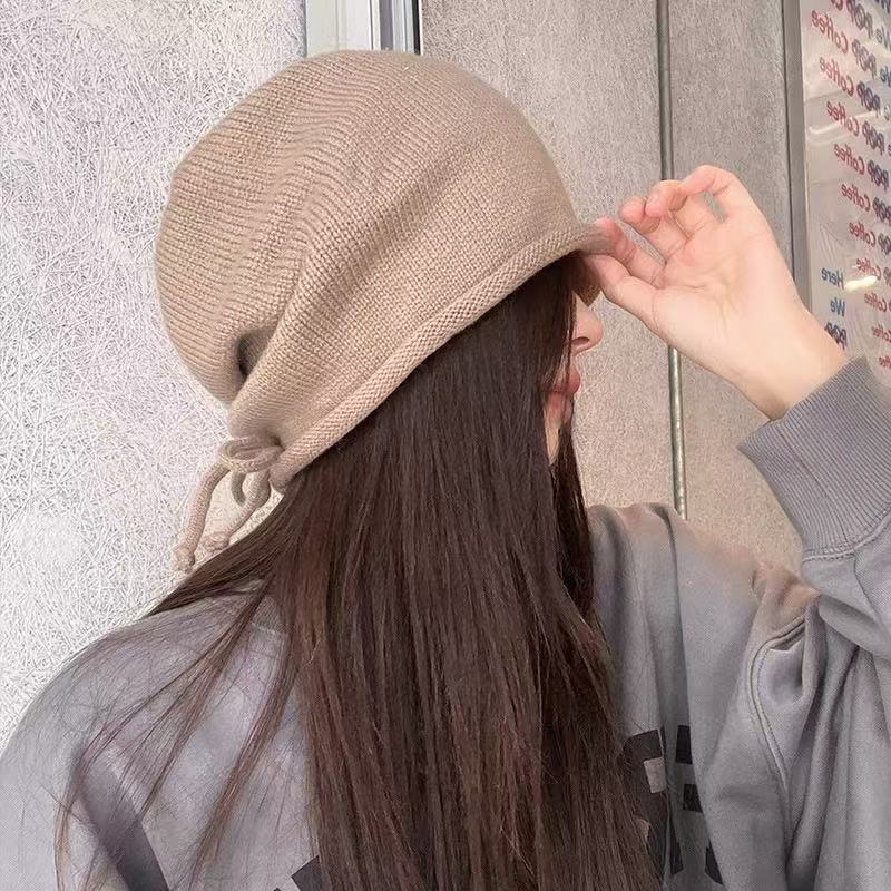 Зимняя сумка, дисплей для головы, лицо, маленький цветочный горшок, шляпа, письмо, хлопковая пряжа, вязаная шляпа-ведро, женская, полая, однотонная маска для лица