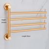 35cm European Golden Aluminum Alloy Rotating Towel Rack Bathroom Rail Hanger Brass Towel Holder Swivel Bars L Wall Mounted