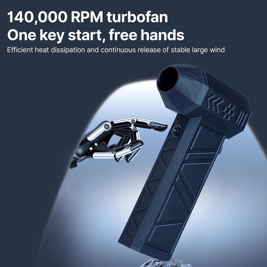 Electric Air Duster 140000RPM Brushless Motor Max.250g Blowing Force Stepless Wind Speed Adjustable