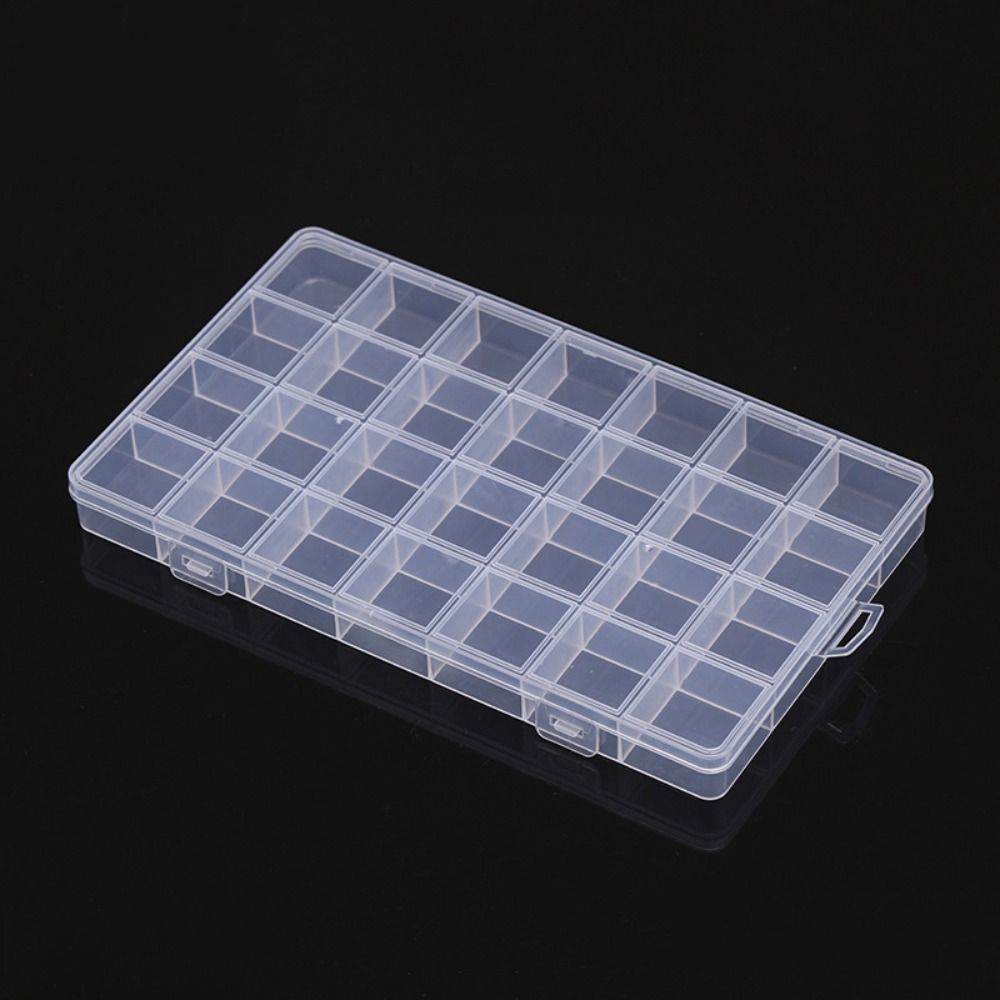 Multiple Grid Boxes Square Transparent Plastic Storage Box Container Case Sewing Accessories