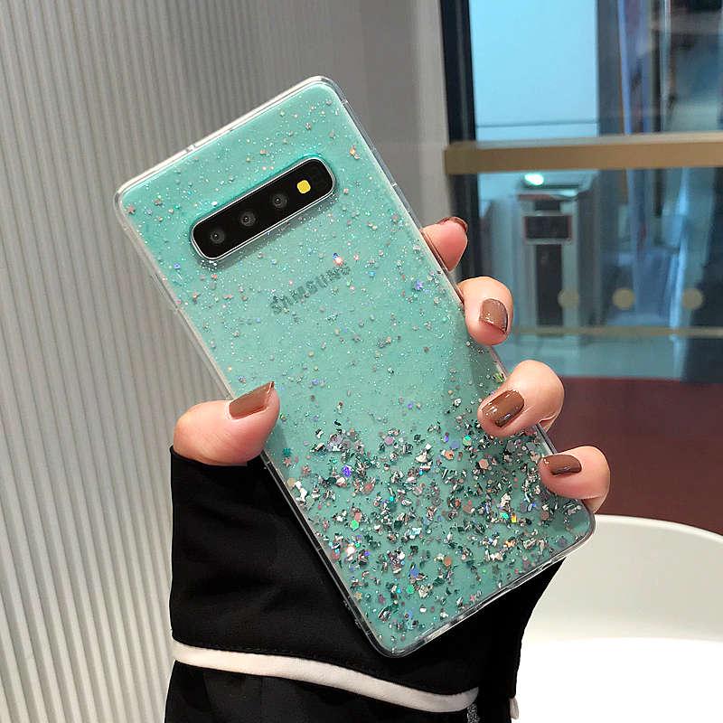 Silicone Case Samsung Galaxy S20 Ultra S8 S9 Plus S10e S10 Note 10 Lite 8 9 A10 A20 A30 A40 A50 A70 A51 A71 Bling Glitter Star Soft Clear Back Cover