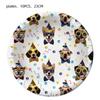 51pcs Dog Theme Tableware Set Including Plates Cups Napkins Tablecloth
